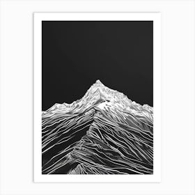 Ben Lawers Mountain Line Drawing 1 Art Print