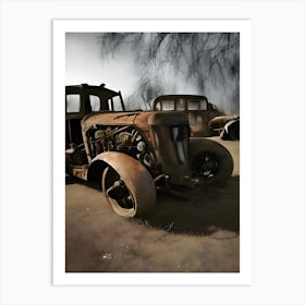 Rusty Cars Art Print