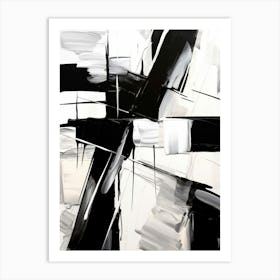 Fragments Abstract Black And White 4 Art Print