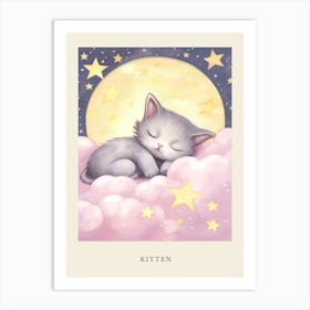 Sleeping Baby Kitten 2 Nursery Poster Art Print