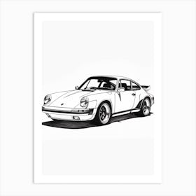 Porche 911 Line Drawing 12 Art Print