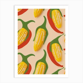 Abstract Corn Pattern Illustration 4 Art Print