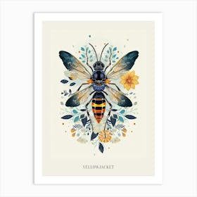 Colourful Insect Illustration Yellowjacket 5 Poster Art Print