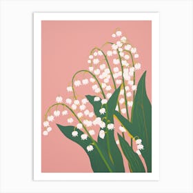 Lilies Of The Valley Flower Big Bold Illustration 3 Art Print