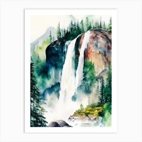 Shannon Falls, Canada Water Colour  (3) Art Print