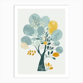 Sycamore Tree Flat Illustration 4 Art Print