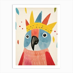 Little Macaw 2 Wearing A Crown Art Print