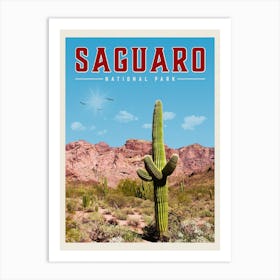 Saguaro Travel Poster Art Print