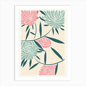 Chrysanthemums Flower Market Matisse Style Art Print