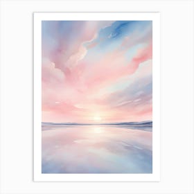 Abstract Watercolor Sunset Art Print