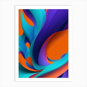 Abstract Colorful Waves Vertical Composition 79 Art Print