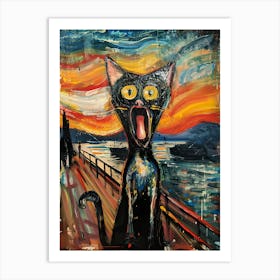 Fantastic Cat Screaming 2 Art Print