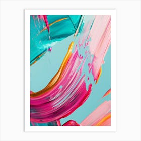 Abstract pink turquoise Art Print