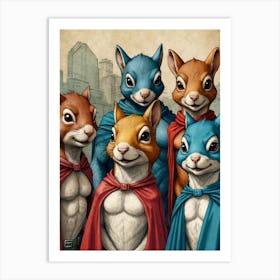 Super Squirrels Art Print