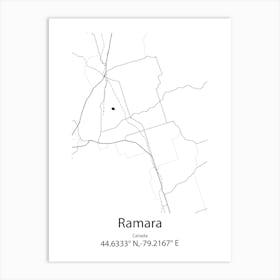 Ramara,Canada Minimalist Map Art Print