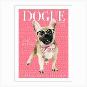 Frenchie Dogue Pink Art Print