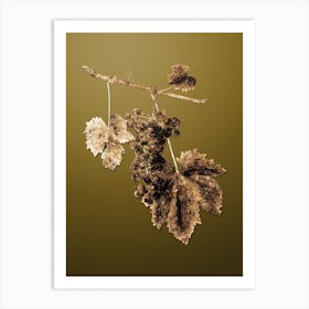 Gold Botanical Grape Colorino on Dune Yellow n.0108 Art Print