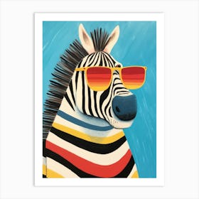 Little Zebra 1 Wearing Sunglasses Art Print