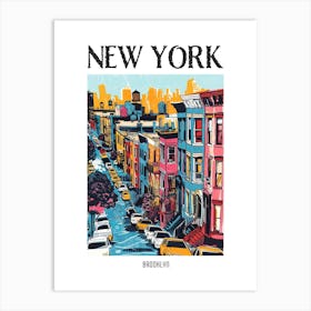 Brooklyn New York Colourful Silkscreen Illustration 3 Poster Art Print