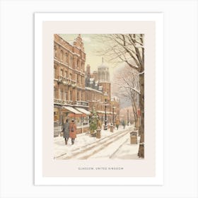 Vintage Winter Poster Glasgow United Kingdom 3 Art Print