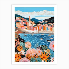 Santa Margherita Ligure, Italy, Illustration In The Style Of Pop Art 1 Art Print