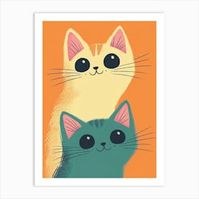 Two Cats 14 Art Print