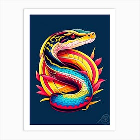 Eastern Hognose Snake Tattoo Style Art Print
