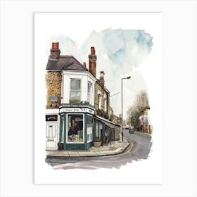 Ealing London Borough   Street Watercolour 3 Art Print