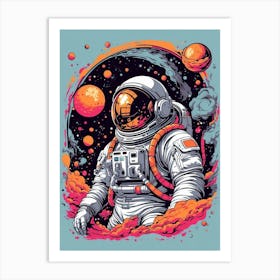 Astronaut In Space Art Print