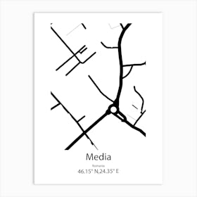 Media Luna,Cuba Minimalist Map Art Print