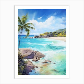 A Painting Of Anse Lazio, Praslin Seychelles 5 Art Print