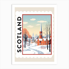 Retro Winter Stamp Poster St Andrews United Kingdom Art Print