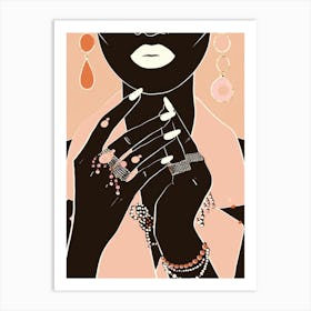 Black Woman With Jewelry Art Print