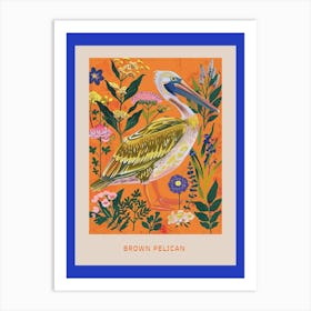 Spring Birds Poster Brown Pelican 2 Art Print