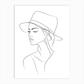 Woman In A Hat 2 Art Print