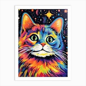 Interstellar Purrade, Psychedelic Cats series Art Print