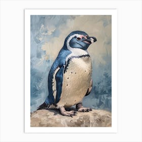 African Penguin Oamaru Blue Penguin Colony Oil Painting 4 Art Print