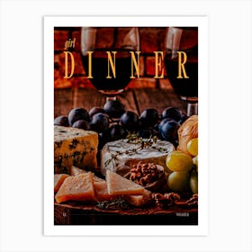 Girl dinner Art Print