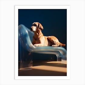 Dog On A Couch Art Print