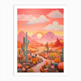 Cactus And Desert Painting 6 Art Print