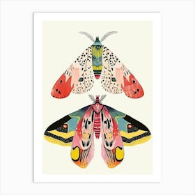 Colourful Insect Illustration Moth 11 Art Print