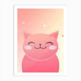 Pink Cat Art Print