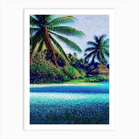 Siargao Island Philippines Pointillism Style Tropical Destination Art Print