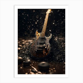 Electric Guitar In Water Art Print