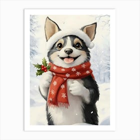 Christmas Corgi Art Print