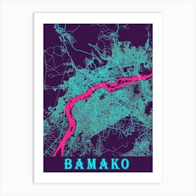 Bamako Map Poster 1 Art Print