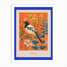 Spring Birds Poster Magpie 1 Art Print