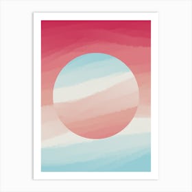 Minimal art abstract watercolor painting of the sky and evening Art Print