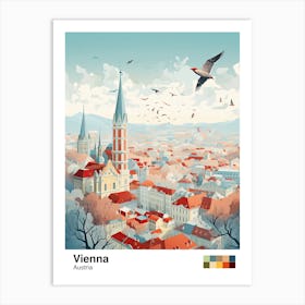 Vienna, Austria, Geometric Illustration 3 Poster Art Print