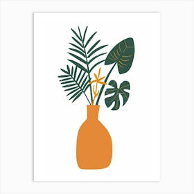 Vase Of Tropical Plants Art Print